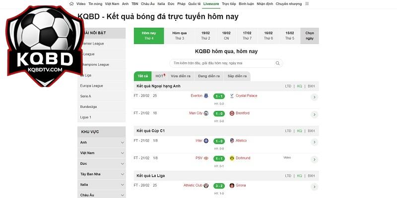 Kết Quả Bóng Đá - KQBD Cập Nhật Mỗi Ngày Mới Nhất